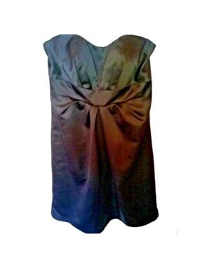 Vintage Black Satin Strapless Dress Midi from Pretty Maids Women's Size 14